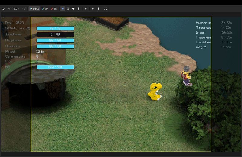 Player behind a foreground building